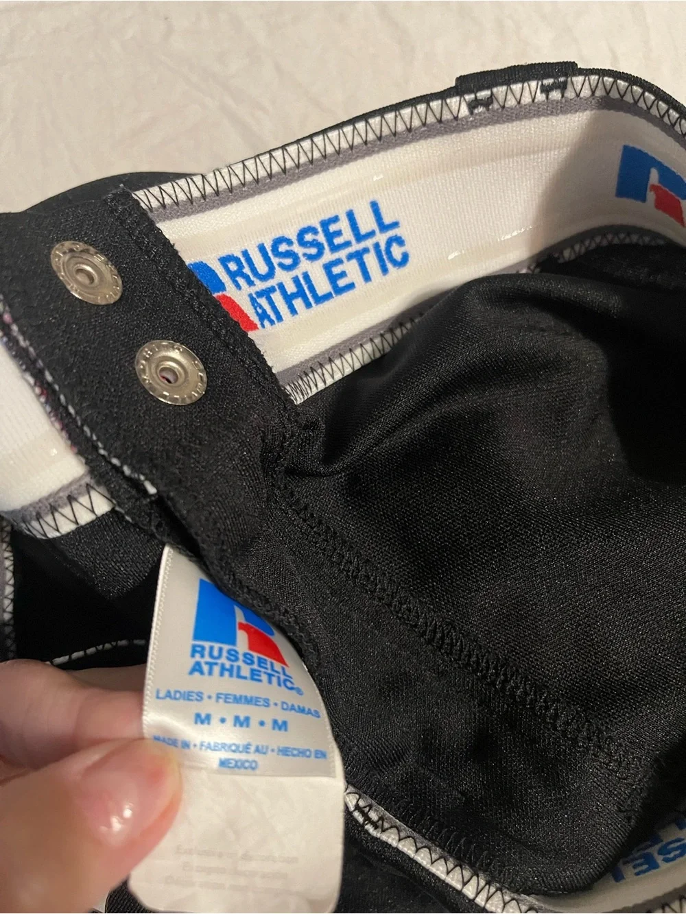 Russell Athletic Black Jogger Pants with Double-Button Waist